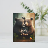 Niedliche Bären, die in der Liebe umarmt werden Postkarte (Stehend Vorderseite)