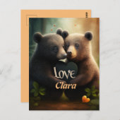 Niedliche Bären, die in der Liebe umarmt werden Postkarte (Vorne/Hinten)