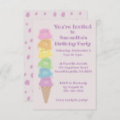 Niedliche Bären Eiscreme Cone Girls Geburtstagspar Einladung (Vorne/Hinten)