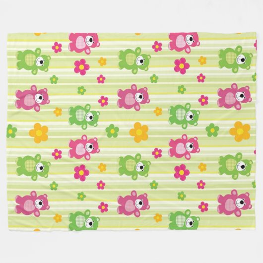 Niedliche Bären Fleecedecke (Vorderseite (Horizontal))