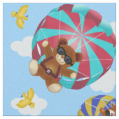 Niedliche Bären, Hunde und Katzen und bunte Fallsc Stoff (Nahaufnahme)