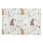 Niedliche Bären im Holzmuster Kissenbezug (Rückseite)