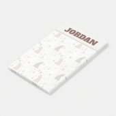 Niedliche Bären im Holzmuster Post-it Klebezettel (angewinkelt)