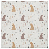 Niedliche Bären im Holzmuster Stoff (Muster)