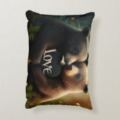 Niedliche Bären in der Liebe Dekokissen (Rückseite(Vertikal))