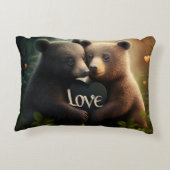 Niedliche Bären in der Liebe Dekokissen (Rückseite)