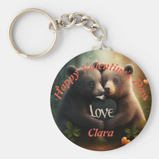 Niedliche Bären in der Liebe Schlüsselanhänger (Vorne)