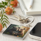 Niedliche Bären in der Liebe Schlüsselanhänger (Vorderseite rechts)