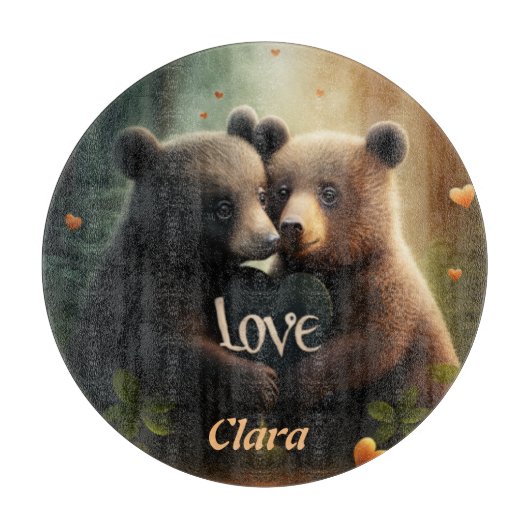 Niedliche Bären in der Liebe Schneidebrett (Vorderseite)
