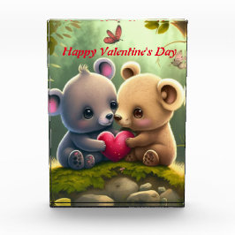 Niedliche Bären in der Liebe umarmen einander Fotoblock