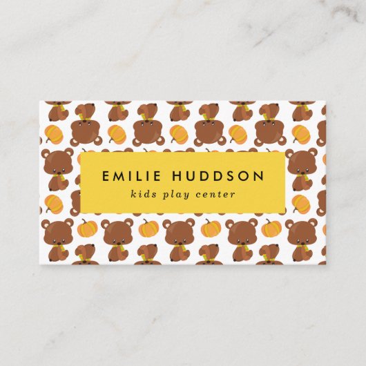 Niedliche Bären, Kinderspielzentrum, Aktivzentrum Visitenkarte (Vorderseite)