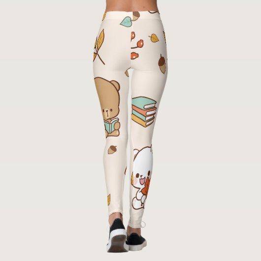 niedliche Bären mit Büchern Leggings (Rückseite)