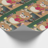 Niedliche Bären mit herzförmigen Geschenken. Wrapp Geschenkpapier (Ecke)