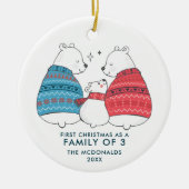 Niedliche Bären Personalisiert 1. Weihnachten als Keramik Ornament (Vorne)