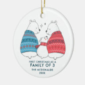 Niedliche Bären Personalisiert 1. Weihnachten als Keramik Ornament (Links)