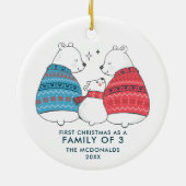 Niedliche Bären Personalisiert 1. Weihnachten als Keramik Ornament (Hinten)