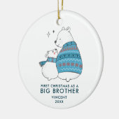 Niedliche Bären Personalisiert erste Weihnachten a Keramik Ornament (Links)