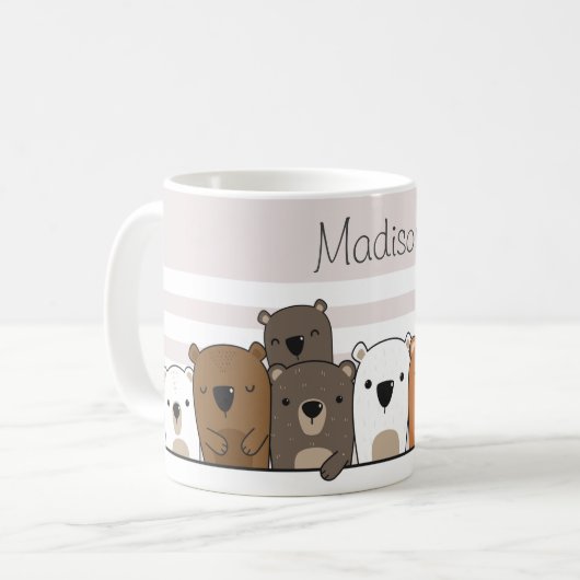 Niedliche Bären Personalisiert Kaffeetasse (Vorderseite Links)