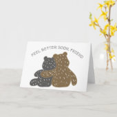 Niedliche Bären, sich bald besser fühlen, Friend g Karte (Gelbe Blume)