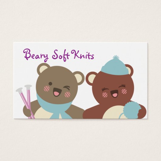 Niedliche Bären Stricknadeln (Vorderseite)