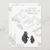 Niedliche Bären und Gebirgsdusche Einladung (Vorne/Hinten)