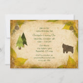 Niedliche Bären und Waldtiere 1. Geburtstag Einladung (Rückseite)