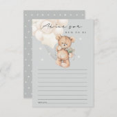 Niedliche Bärenballonberatung für Mama-Babydusche Begleitkarte (Vorne/Hinten)