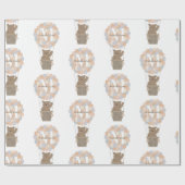 Niedliche Bärenballons Monogramm Geschlecht Neutra Geschenkpapier (Flach)