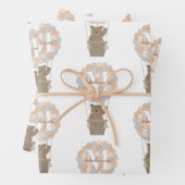 Niedliche Bärenballons Monogramm Geschlecht Neutra Geschenkpapier Set (Beispiel)