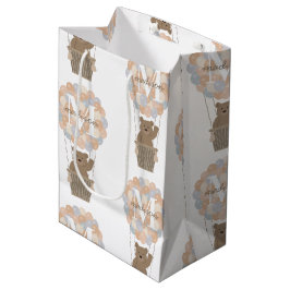 Niedliche Bärenballons Monogramm Geschlecht Neutra Mittlere Geschenktüte