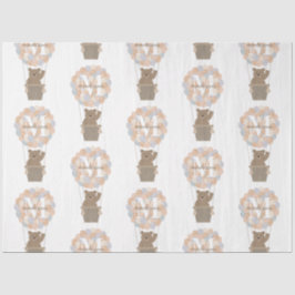 Niedliche Bärenballons Monogramm Geschlecht Neutra Seidenpapier