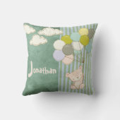 Niedliche Bärenballoons Rustikale Typografie Wasse Kissen (Rückseite)