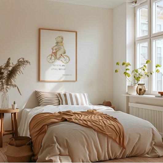 Niedliche Bärenbibel Wand an Wand Printwerbung Poster