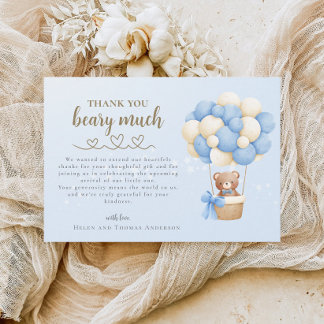 Niedliche Bärenbotschaft Kinderdusche Dankeskarte