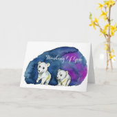 Niedliche Bärenbrüder | Denken Sie Karte (Gelbe Blume)