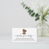 Niedliche Bärenbücher für Babydusche Begleitkarte (Stehend Vorderseite)