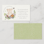 Niedliche Bärendusche Blume Körbchen mit grünem Di Begleitkarte (Vorne/Hinten)