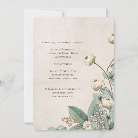 Niedliche Bärendusche Einladung (Rückseite)