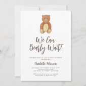 Niedliche Bärendusche Einladung (Vorderseite)