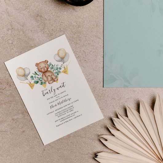 Niedliche Bärendusche Eukalyptus Einladung