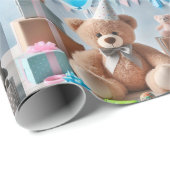 Niedliche Bärendusche Geschenkpapier (Rolleneckpunkt)