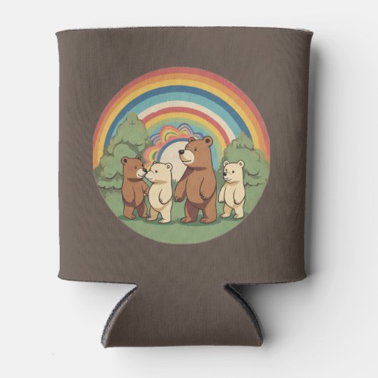 Niedliche Bärenfamilie Dosenkühler (Vorderseite)