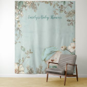 Niedliche Bärenflora Babydusche Hintergrund-Portra Wandteppich (Beispiel)