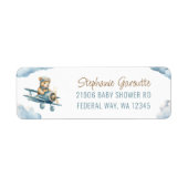 Niedliche Bärenflugzeug Blue Boy Rücksendeadresse (Vorne)