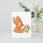 niedliche Bärenfresser Erdbeeren Postkarte (Stehend Vorderseite)