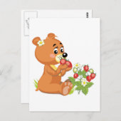 niedliche Bärenfresser Erdbeeren Postkarte (Vorne/Hinten)