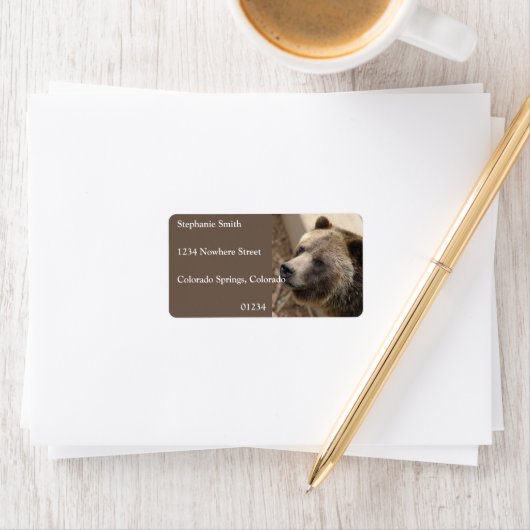 Niedliche Bärenfront Adressaufkleber (Insitu)