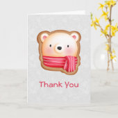 Niedliche Bärenfront Red Scarf & Rosy Cheeks Viele Karte (Gelbe Blume)