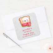 Niedliche Bärenfront Red Scarf & Rosy Cheeks Viele Quadratischer Aufkleber (Umschlag)