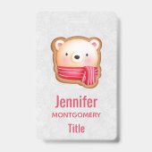 Niedliche Bärenfront Red Scarf & Rosy Cheeks Weihn Ausweis (Back)